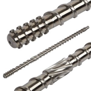 Injection molding mixing ring screw
