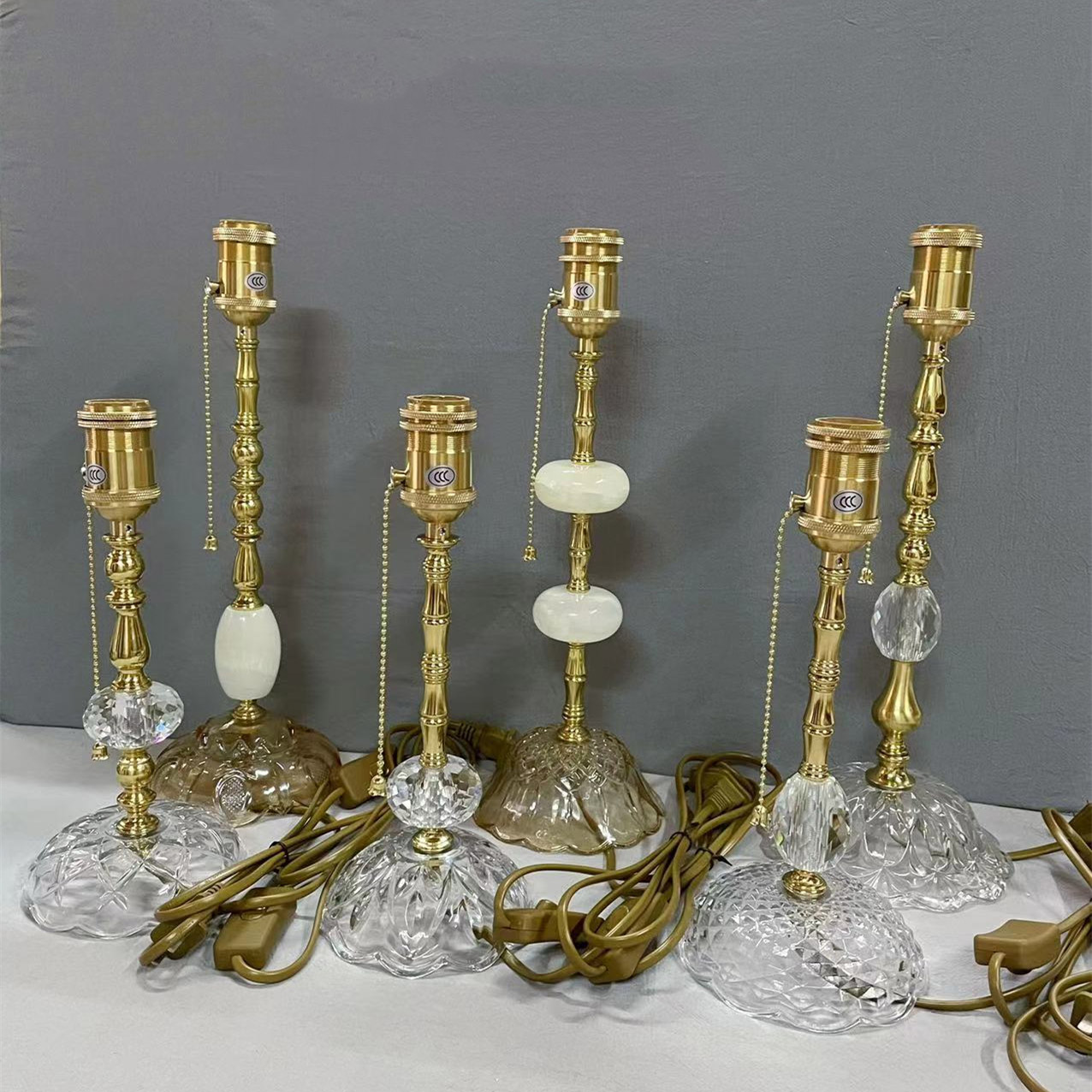E27 Brass Bamboo Crystal Desk Lamp - Image 2