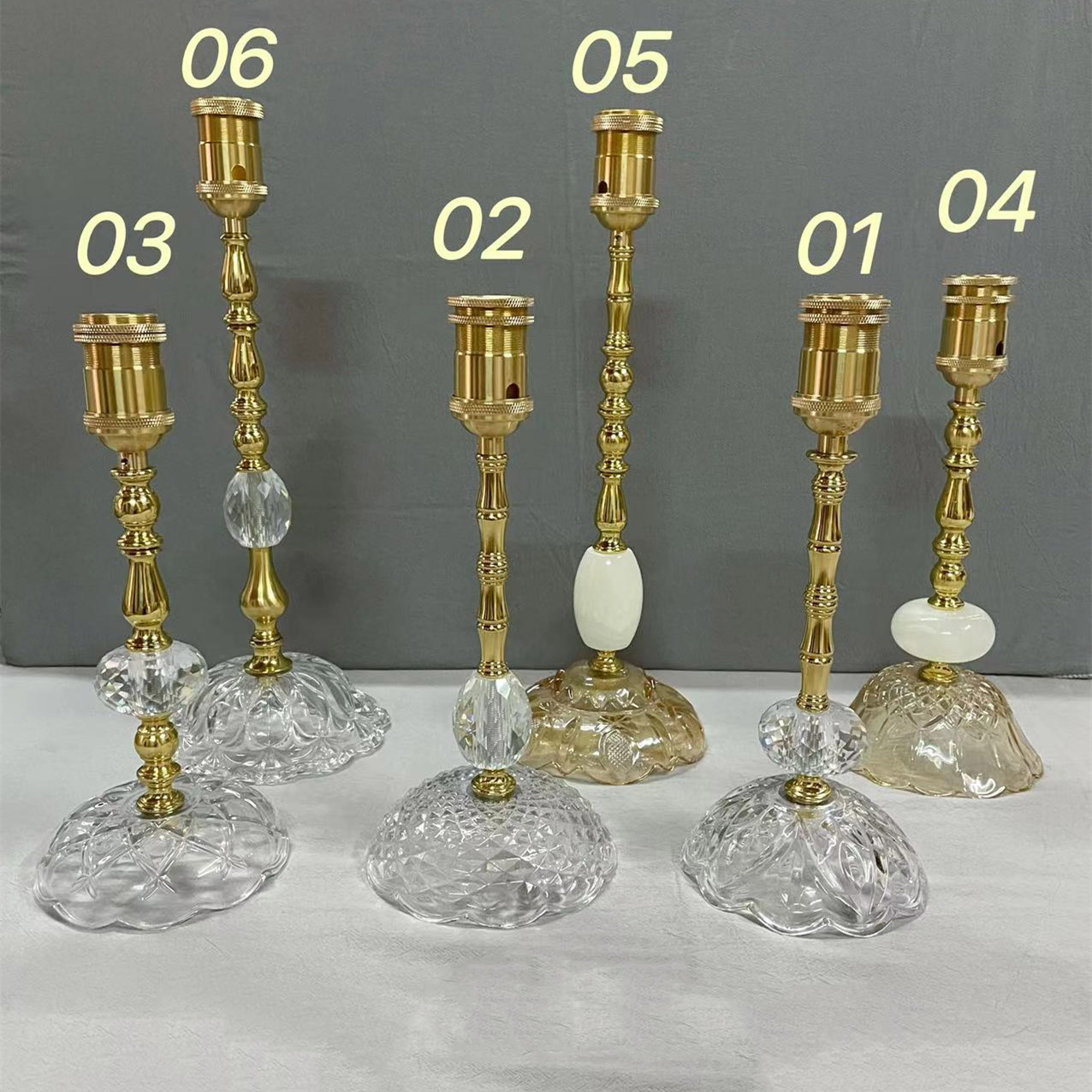 E27 Brass Bamboo Crystal Desk Lamp