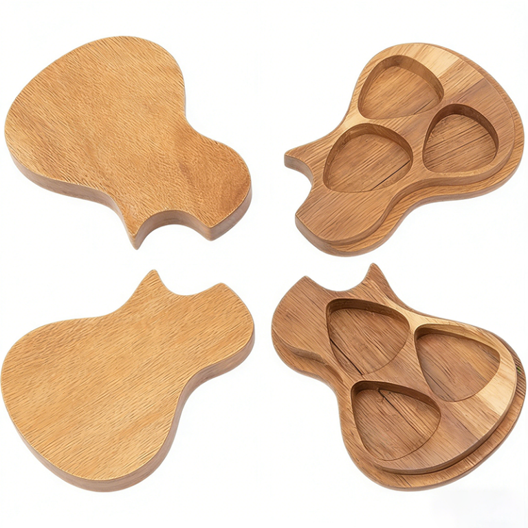 Solid Wood Guitar Pick Storage Box | Creative Guitar Pick Case Gift Set for Musical Accessories