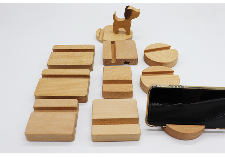 Solid Wood Mobile Phone Stand | Minimalist Wooden Cell Phone Holder Custom Logo Available